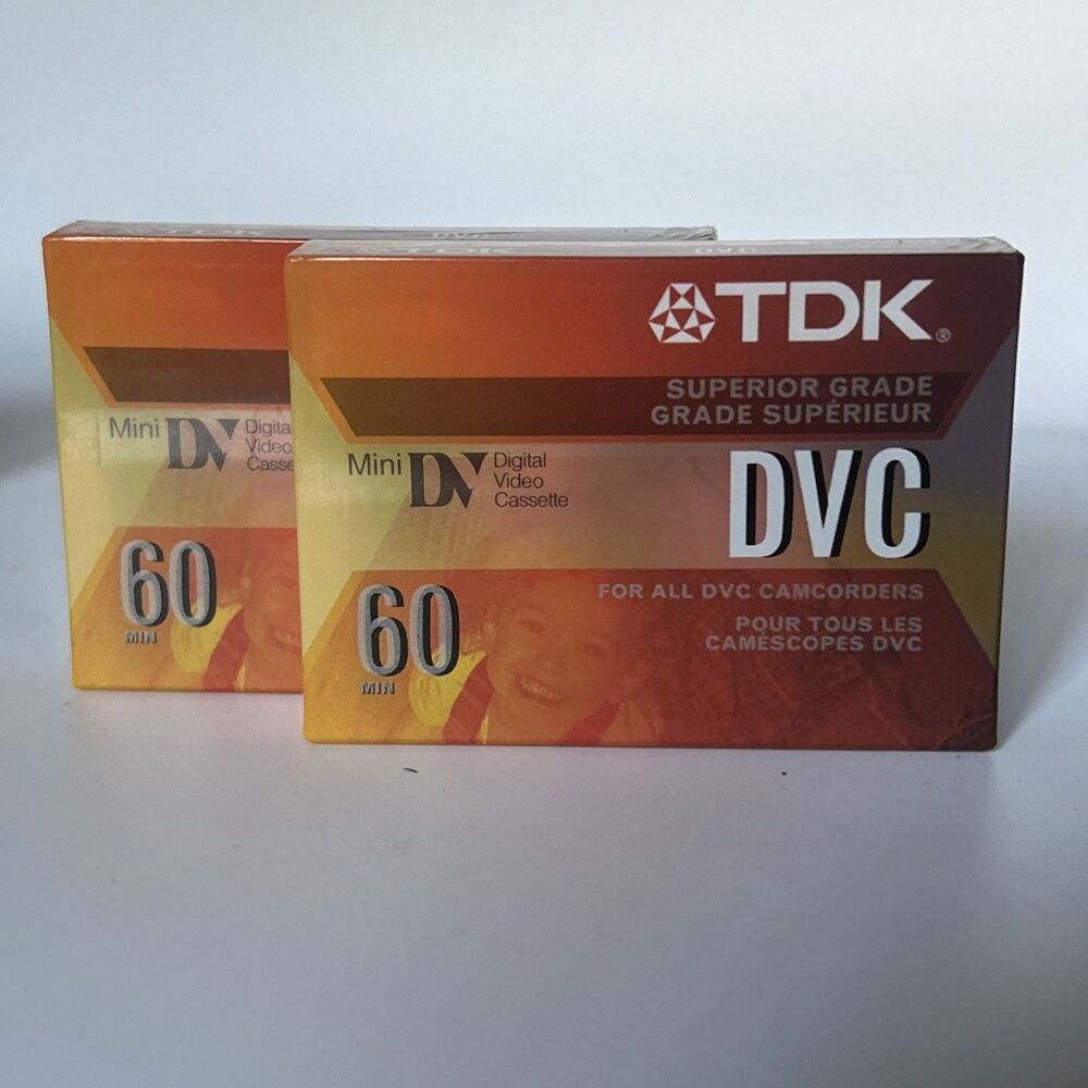 LOT OF 2 SEALED TDK DVC 60 MINI DV DIGITAL VIDEO CASSETTE TAPES